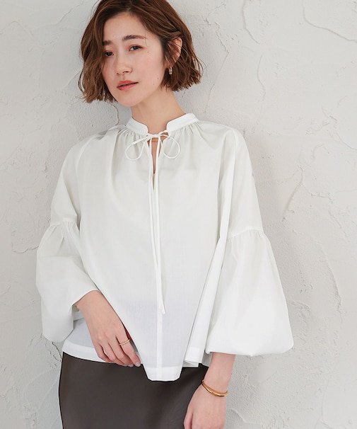 スキッパーボリュームブラウス