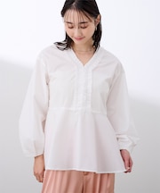 チュールフリルブラウス