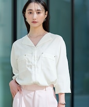 ラペルカラーブラウス