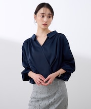 サテンカシュクールブラウス