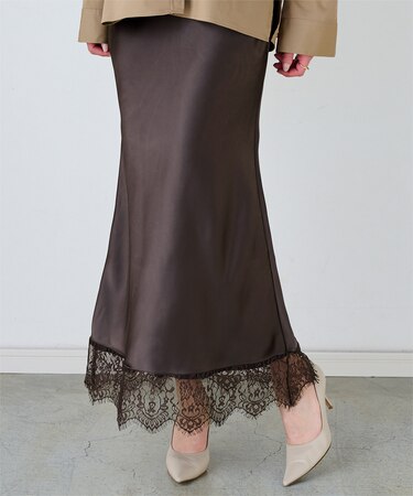 レースサテンマーメイドスカート