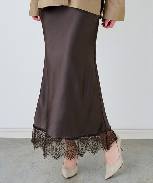 レースサテンマーメイドスカート