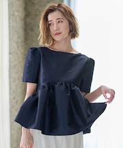 チューリップボートネックブラウス