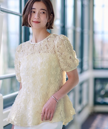 フラワーチュールペプラムブラウス