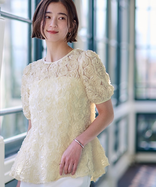 フラワーチュールペプラムブラウス