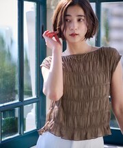 ノースリーブシャーリングブラウス