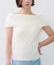 ケープボートネックニット