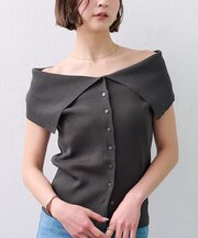 ケープボートネックニット