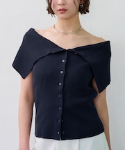 ケープボートネックニット