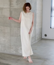 シャーベットリネンライクバックノットワンピース