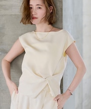 シャーベットリネンライクウエスト絞りブラウス