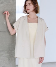シャーベットリネンライクフレンチスリーブジャケット