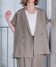 シャーベットリネンライクフレンチスリーブジャケット