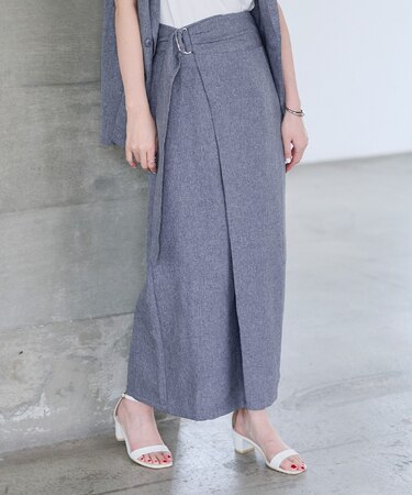 シャーベットリネンライクラップスカート
