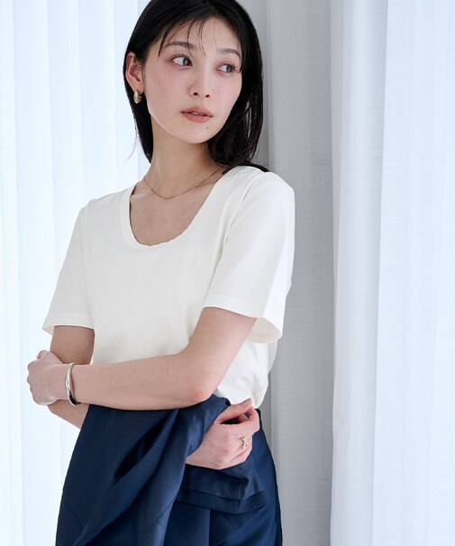 【接触冷感】エコUネックTシャツ
