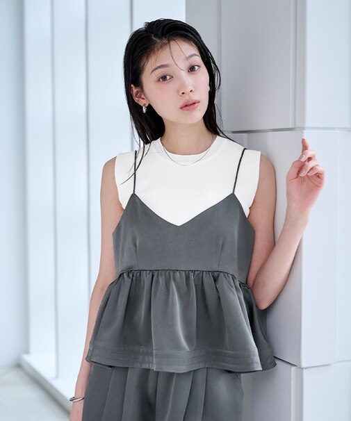 フレアサテンキャミソール