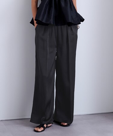 2タックサテンイージーパンツ