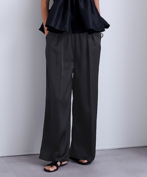 2タックサテンイージーパンツ