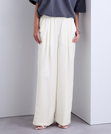 2タックサテンイージーパンツ