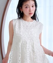 フラワーレースシアーブラウス