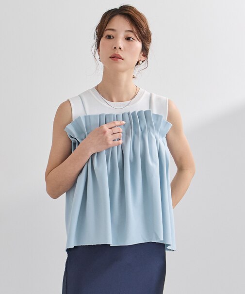 シェルプリーツキャミトップス