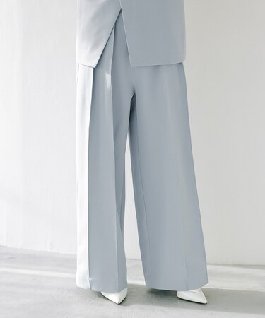 ハイウエスト2タックワイドパンツ