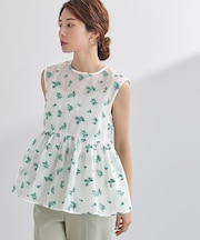 フラワーシアーフレンチブラウス