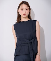 美ツイルウエストリボンブラウス
