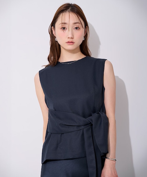 美ツイルウエストリボンブラウス