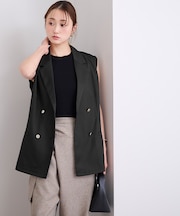 美ツイルノースリーブジャケットジレ