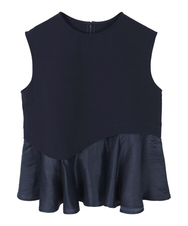 フレンチスリーブウエスト変形ブラウス