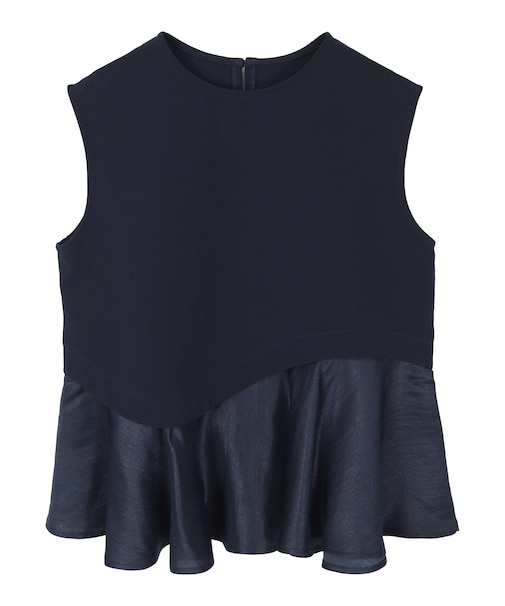 フレンチスリーブウエスト変形ブラウス