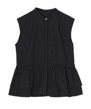 フリルペプラムノースリーブシャツ