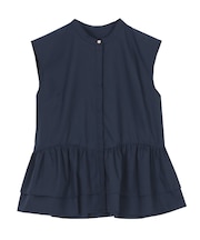 フリルペプラムノースリーブシャツ