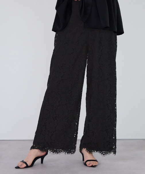 レースワイドパンツ