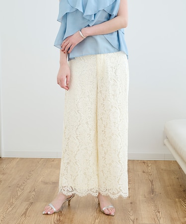 レースワイドパンツ