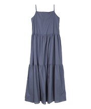 カップ付コットンティアードキャミワンピース