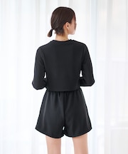 3点セット/ショートパンツ×カップ付長袖ビキニ/水着
