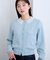 胸ポケットレース襟ニットカーディガン