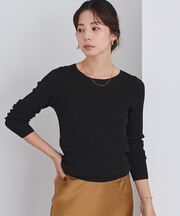 シアーリブクルーネックニット