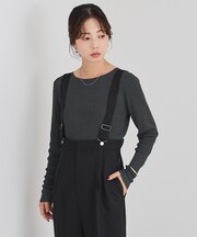 シアーリブクルーネックニット