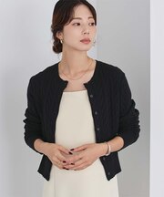 ミニケーブルニットカーディガン