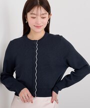 スカラップニットカーディガン