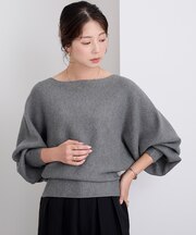 ウール混ドルマンスリーブニット