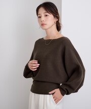 ウール混ドルマンスリーブニット