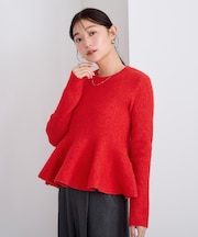 美シルエットペプラムニット