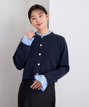 フリルドッキングニットカーディガン