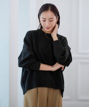 ウールブレンドクルーネックニット