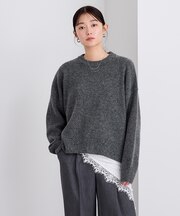 ウールブレンドクルーネックニット