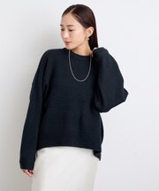 ウールブレンドクルーネックニット